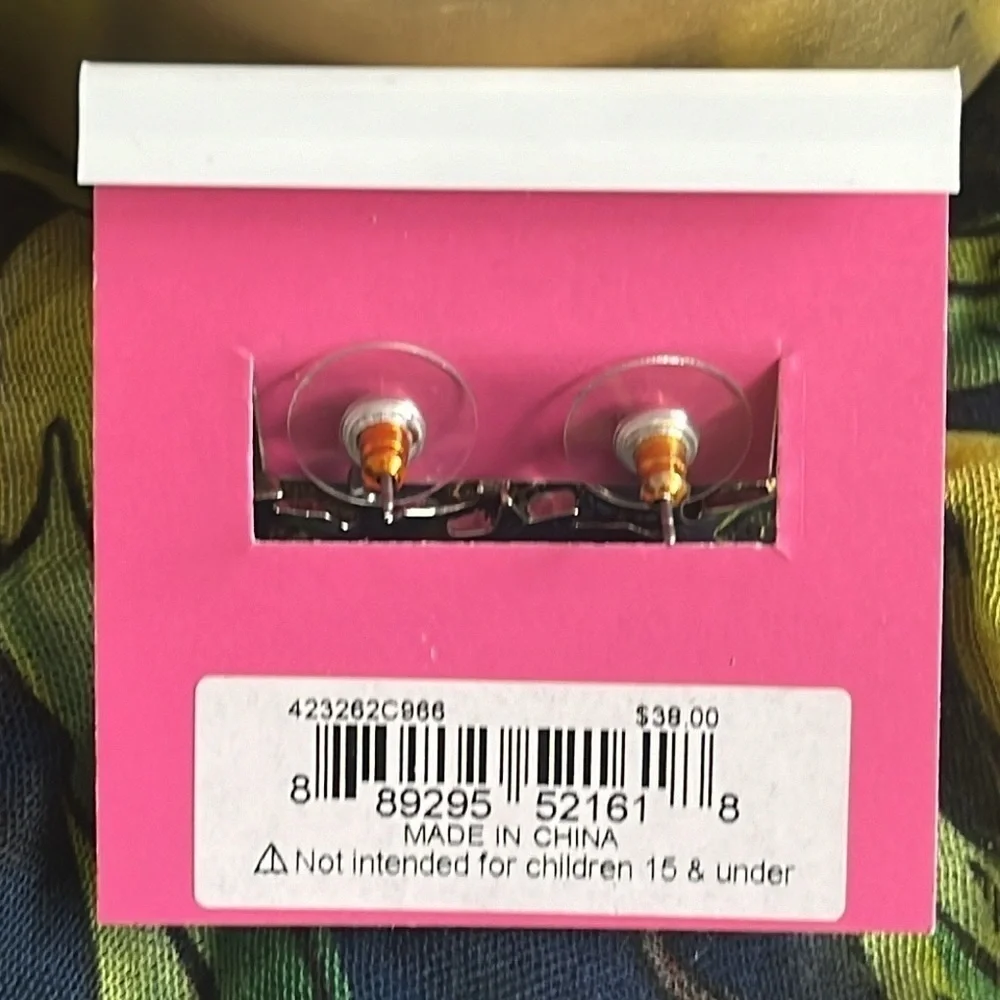 Brand New Betsey Johnson Leopard Colorful Stars Front Back Post Earrings Jungle - Picture 8 of 9